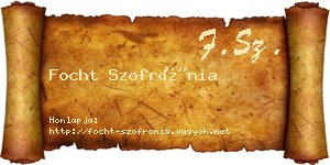 Focht Szofrónia névjegykártya